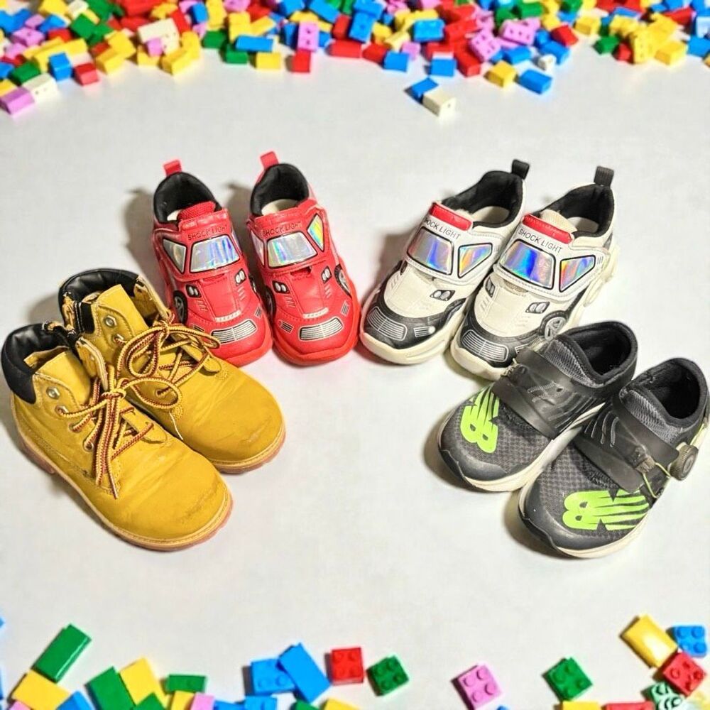 Toddler Boys Race car Sneaker Shoe Bundle Lot Size 11 - Picture 3 of 15